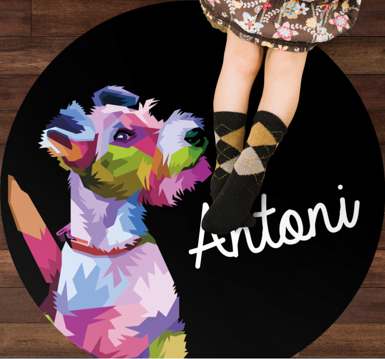 Covor de vinil cu nome portret canin colorat - TenStickers