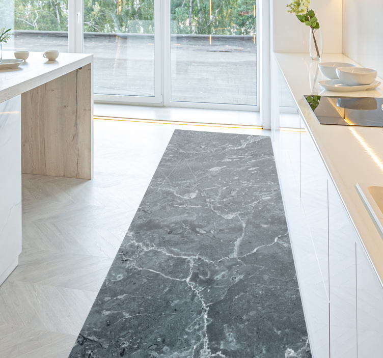 Covor de vinil de bucătărie din marmură gri - TenStickers