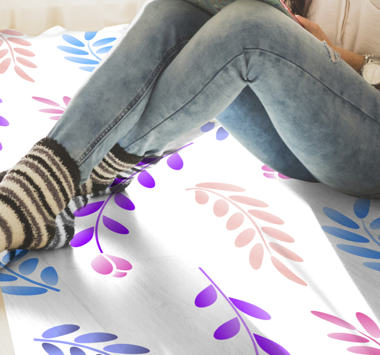 Covor de vinil de dormitor cu frunze mici colorate - TenStickers