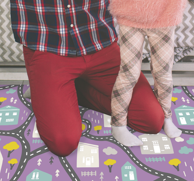 Covor de vinil drumuri joaca harta rutiera - TenStickers