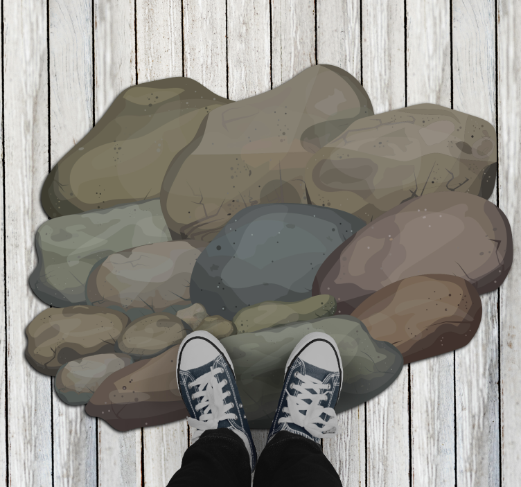 Covor de vinil efect de piatră ilustrație cu pietricele - TenStickers