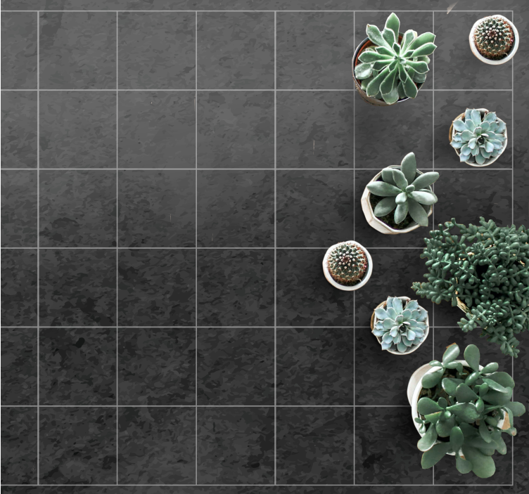 Covor de vinil efect de piatră pătrate negre elegante - TenStickers