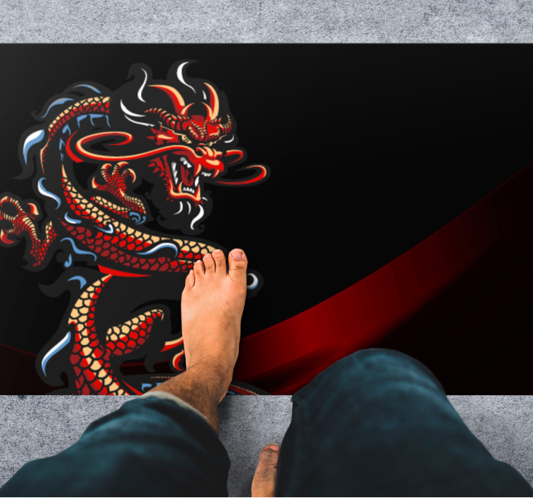 Covor de vinil Adolescenți ilustrație de dragon - TenStickers