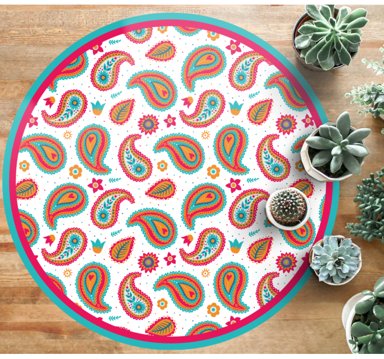 Covor de vinil etnic motiv paisley vibrant - TenStickers