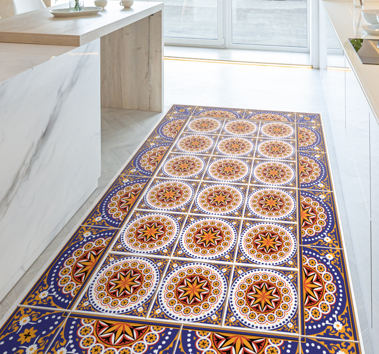 Covor de vinil bucatarie forme covor de tigla multicolor - TenStickers