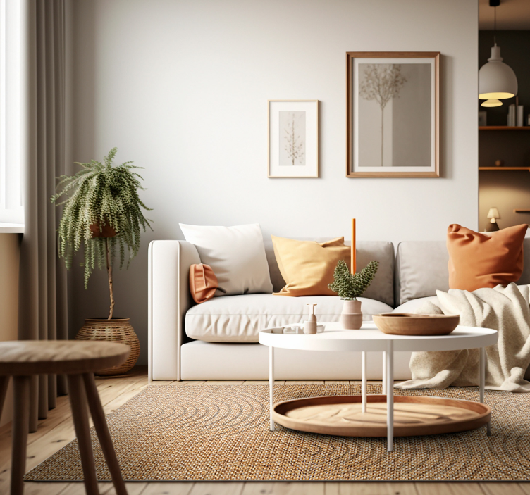 Covor de vinil geometric arcuri efect țesut - TenStickers