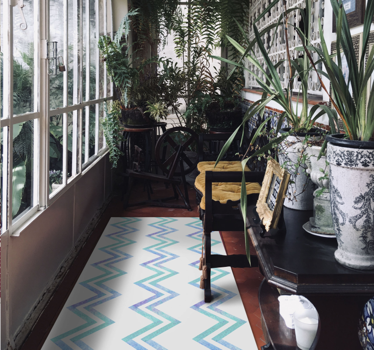 Covor de vinil geometric armonie modelată în zig-zag - TenStickers