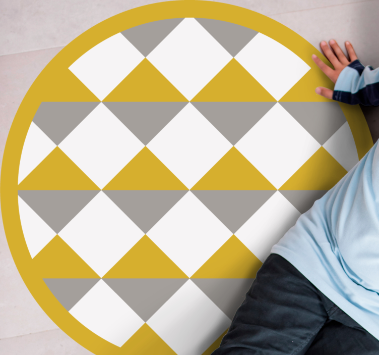 Covor de vinil geometric cerc cu model de diamant - TenStickers