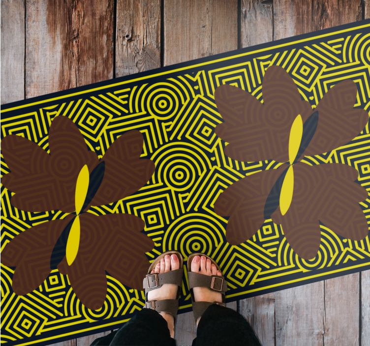 Covor de vinil geometric contrast floral geometric - TenStickers