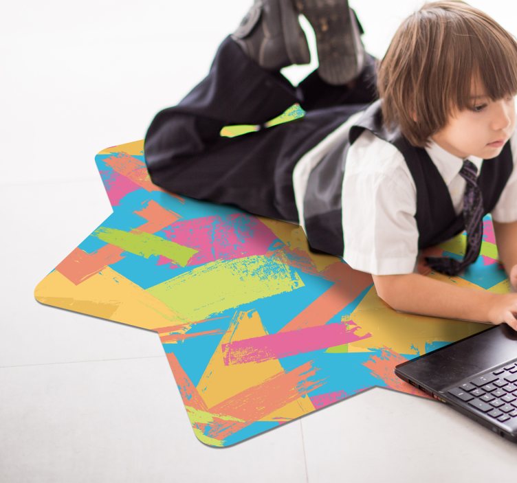 Covor de vinil geometric forme abstracte colorate - TenStickers