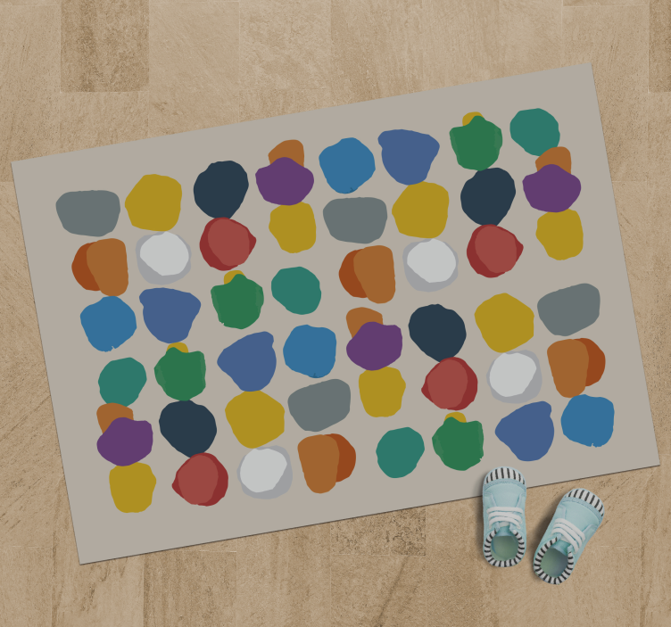 Covor de vinil geometric forme de pietricele colorate - TenStickers