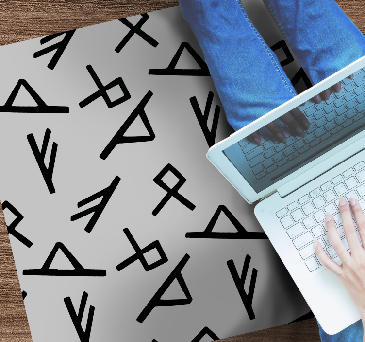 Covor de vinil geometric forme negre elegante - TenStickers