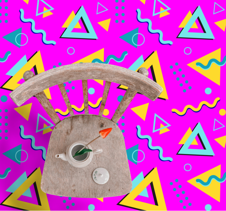 Covor de vinil geometric modelul memphis din anii 1980 - TenStickers