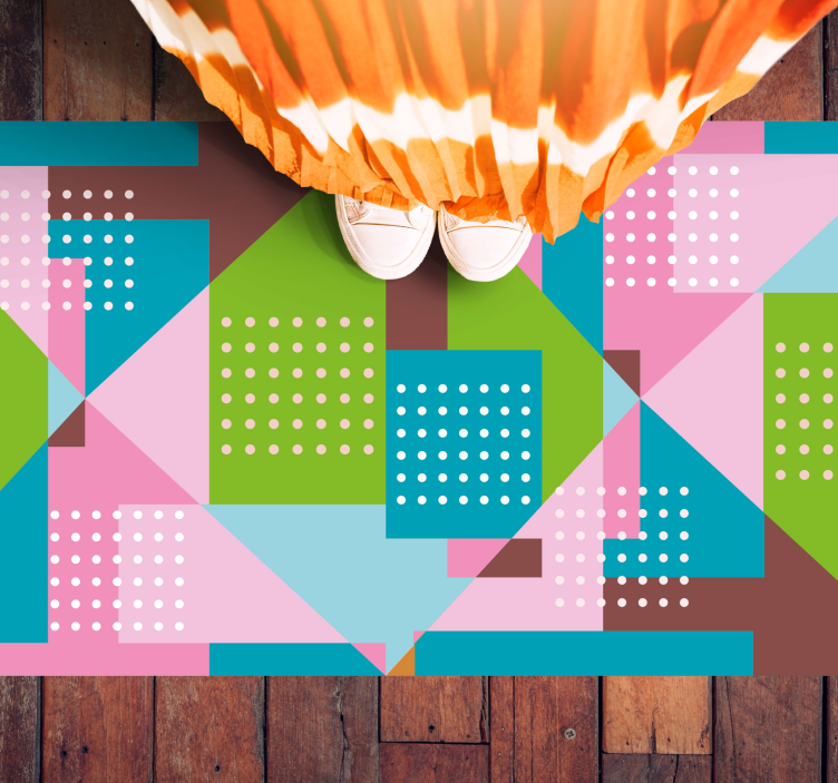 Covor de vinil geometric fuziunea formelor geometrice - TenStickers