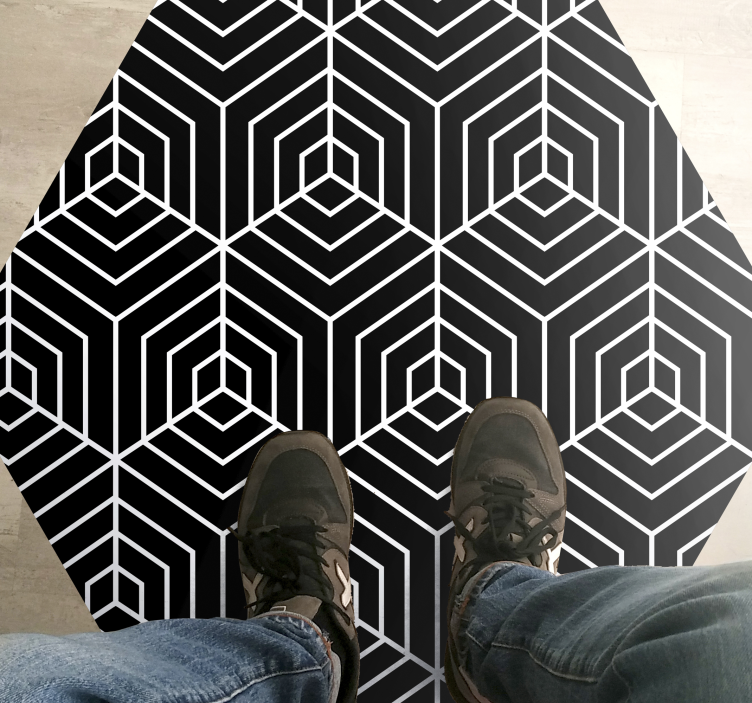 Covor de vinil geometric labirint hexagonal - TenStickers