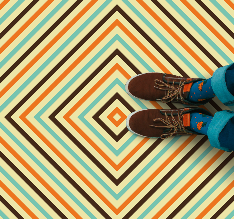 Covor de vinil geometric linii cu model de diamant - TenStickers