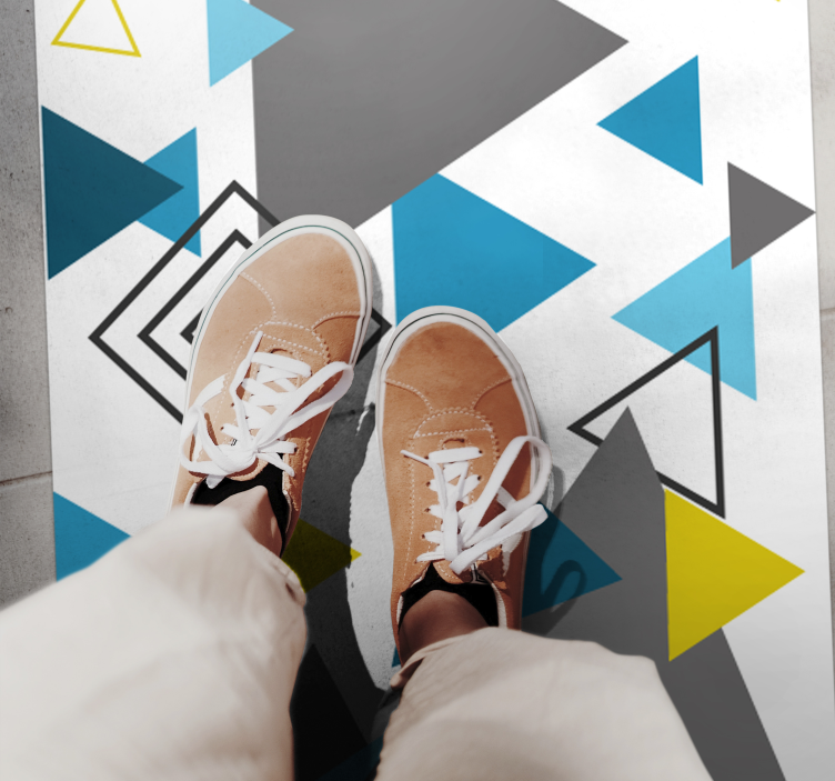 Covor de vinil geometric model abstract de triunghiuri - TenStickers