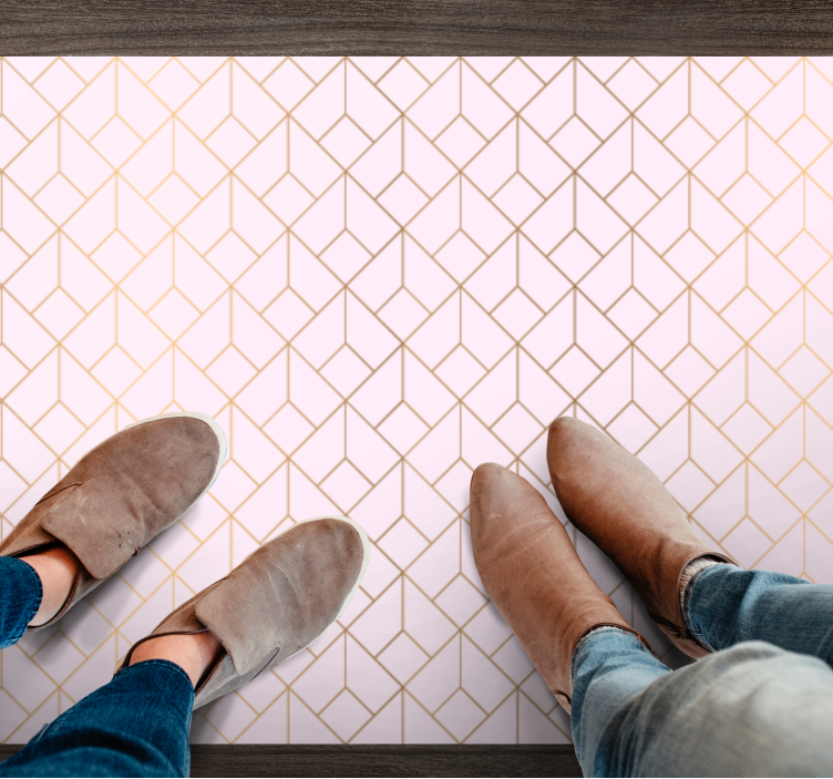 Covor de vinil geometric model cubic geometric - TenStickers