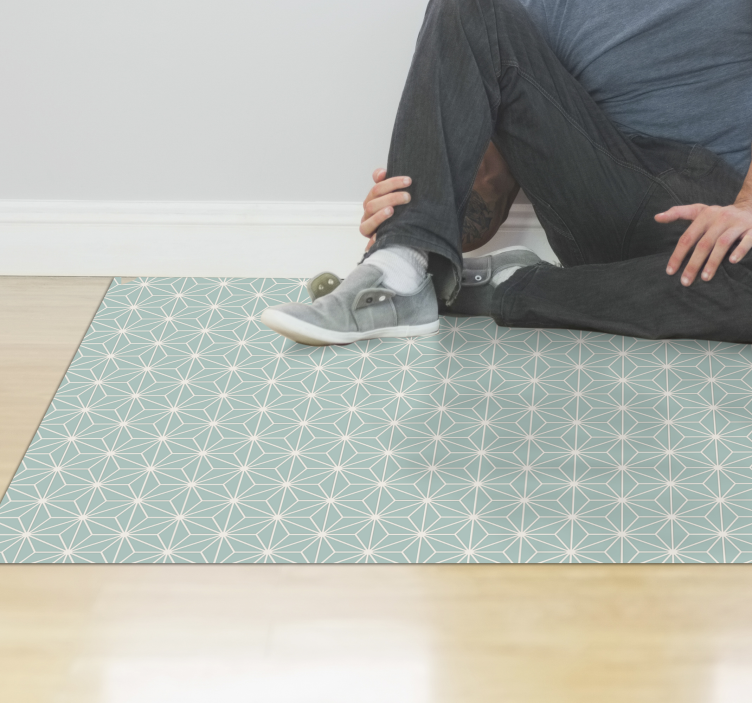 Covor de vinil geometric explozie de stea verde - TenStickers