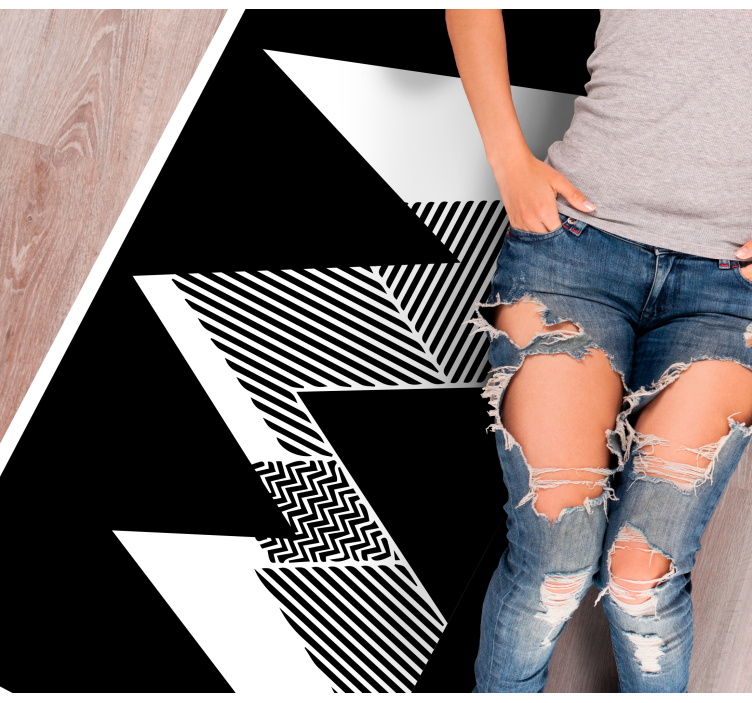 Covor de vinil geometric model elegant în zig-zag - TenStickers