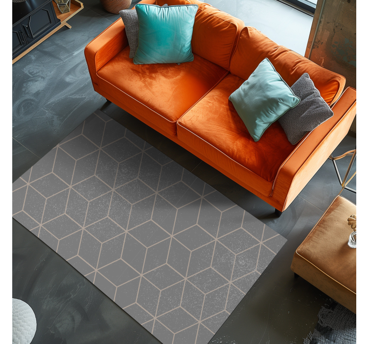 Covor de vinil geometric model geometric gri hexagonal - TenStickers