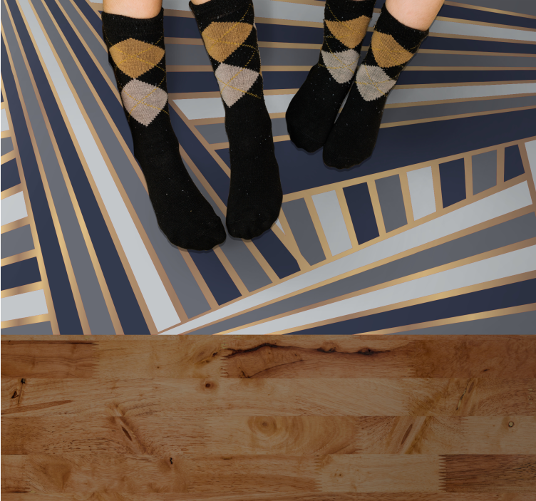 Covor vinil vărgat motiv gri izbitor - TenStickers