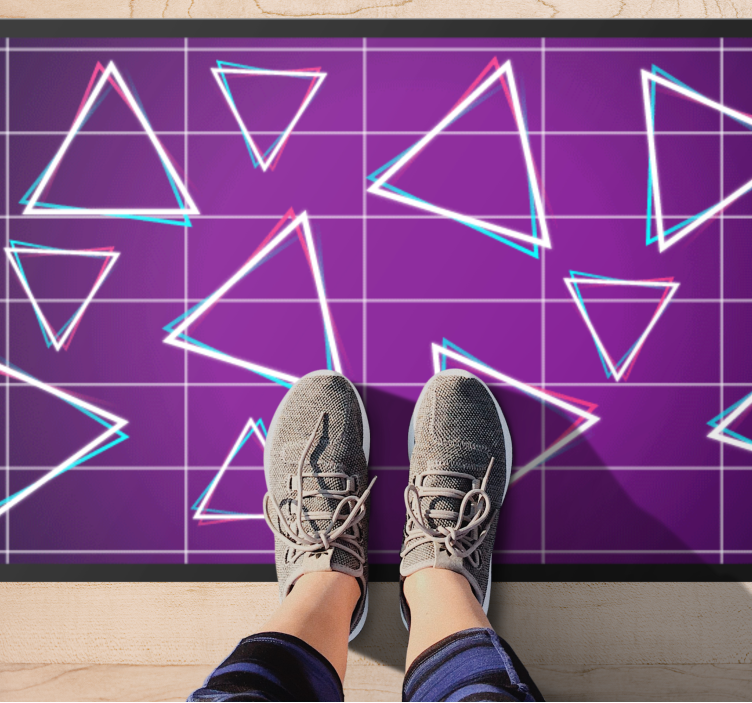Covor de vinil geometric model triunghi vibrant - TenStickers