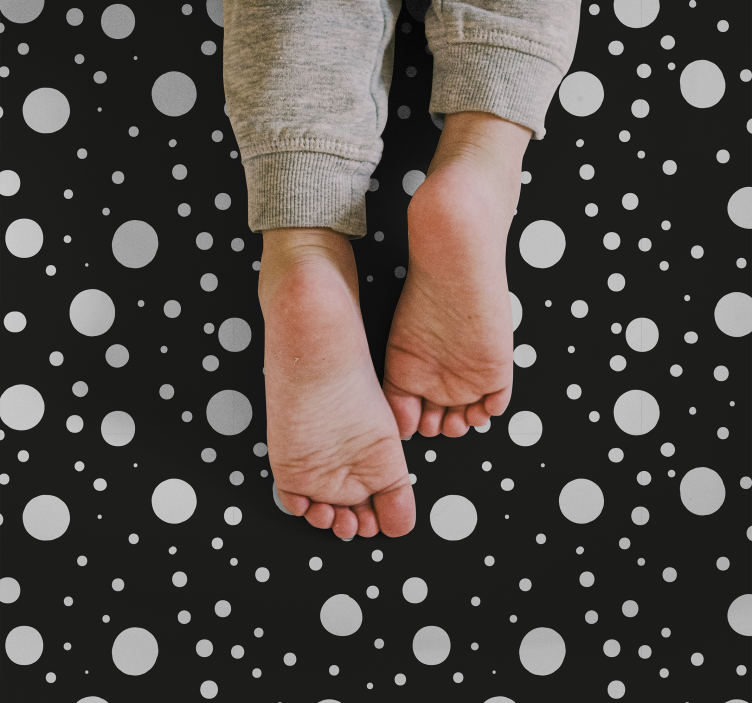 Covor de vinil pepiniere buline gri și negre - TenStickers