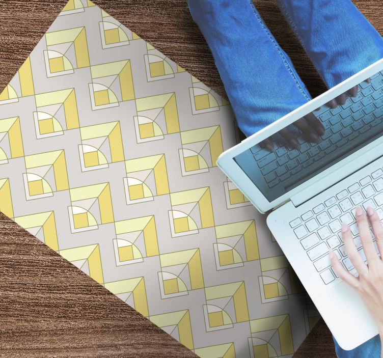 Covor de vinil geometric model galben și gri - TenStickers