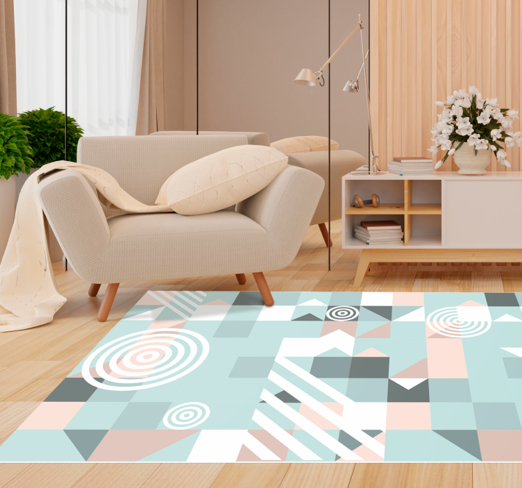 Covor de vinil geometric motiv abstract - TenStickers