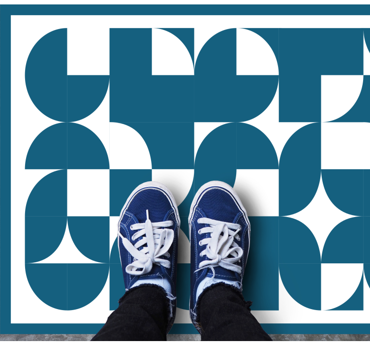 Covor de vinil geometric motiv abstract albastru - TenStickers