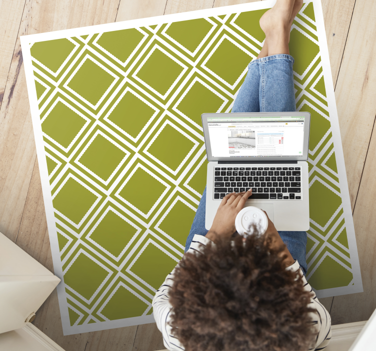 Covor de vinil geometric motiv cu model de diamant - TenStickers