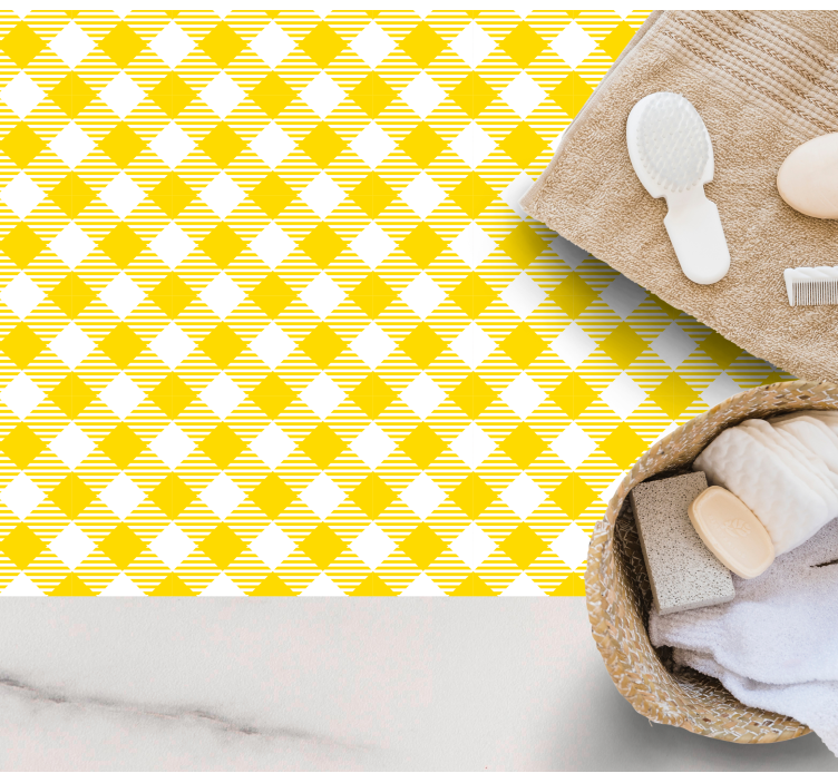 Covor vinil vărgat motiv de diamant galben - TenStickers