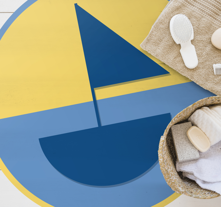 Covor de vinil geometric motiv geometric barca cu pânze - TenStickers