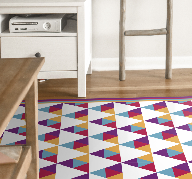 Covor de vinil geometric motiv triunghiular vibrant - TenStickers