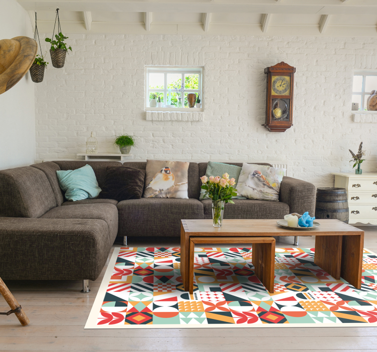 Covor de vinil geometric mozaic simetric - TenStickers