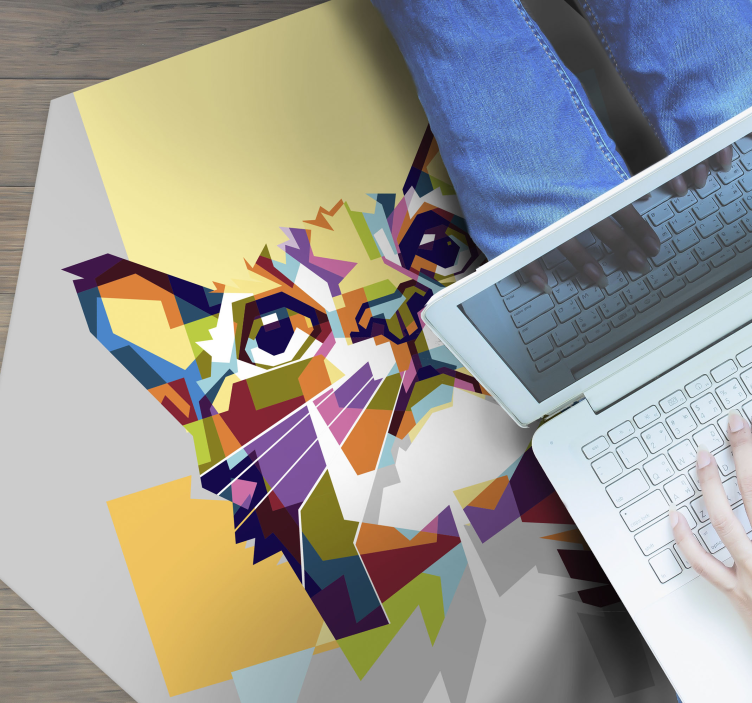 Covor de vinil geometric pisica geometrică - TenStickers