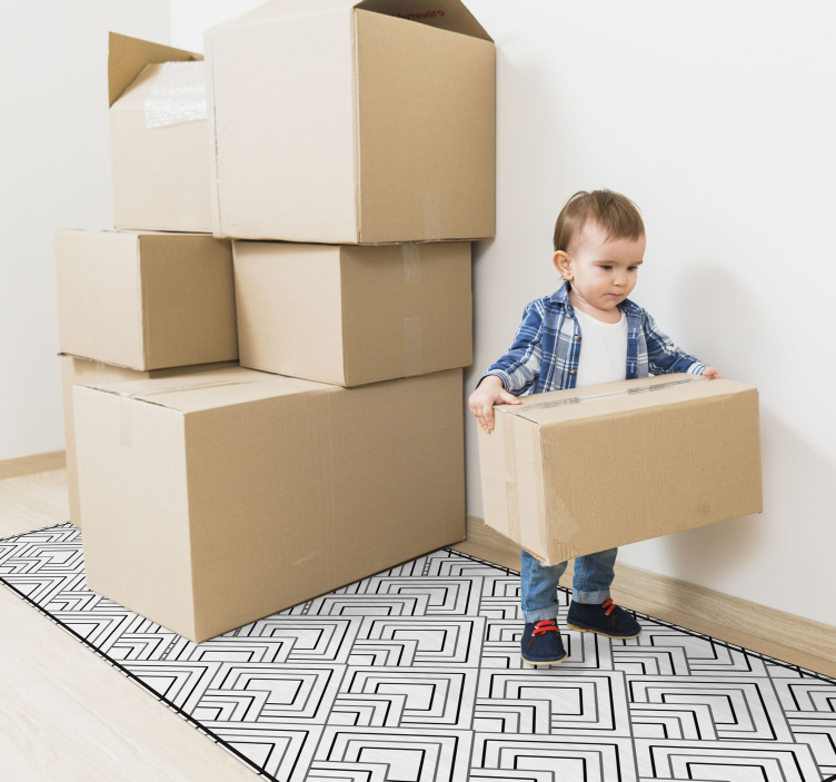 Covor de vinil geometric model geometric de labirint - TenStickers