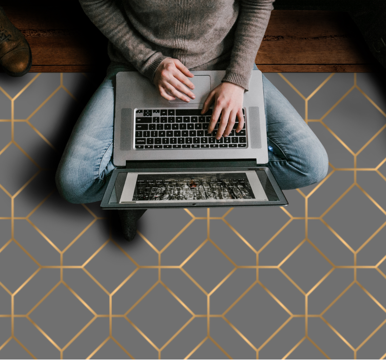 Covor de vinil geometric suprapunere geometrică hexagonală - TenStickers