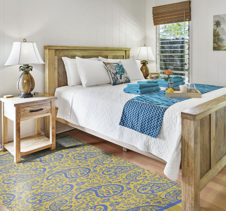 Covor vinil dormitor vârtejuri paisley - TenStickers