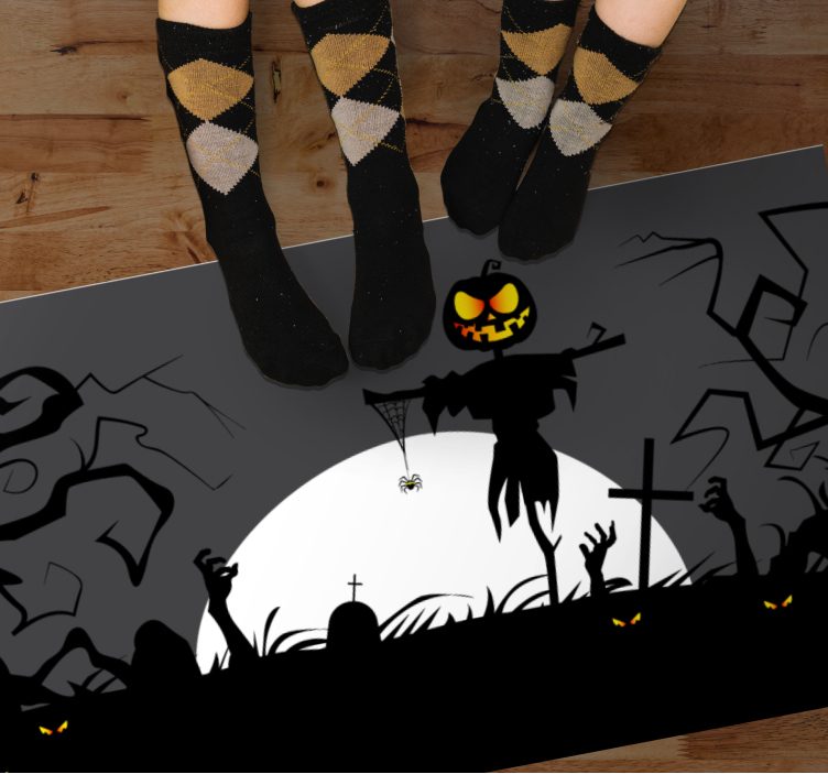 Covor de vinil Halloween decor de cimitir straniu - TenStickers