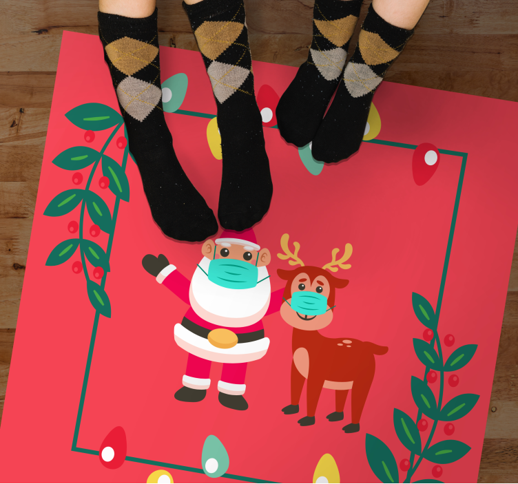 Covor vinil crăciun farmecul lui moș crăciun cu mască - TenStickers