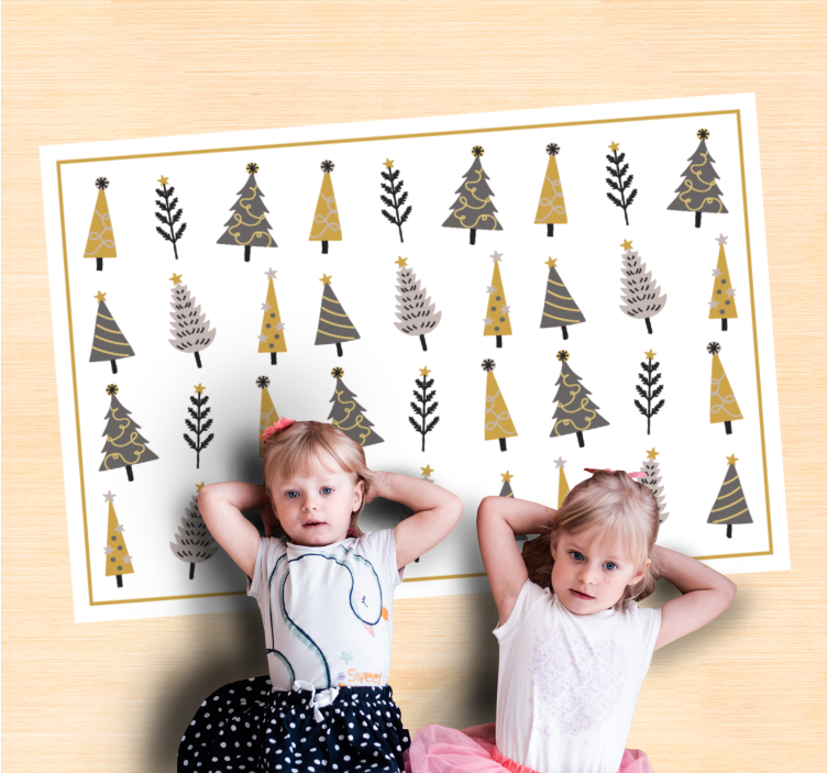 Covor vinil Crăciun model de copac fantezist - TenStickers