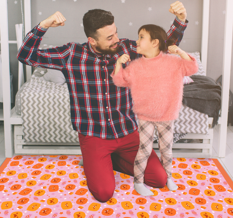 Covor de vinil Halloween raspandit motivul dovleacului - TenStickers