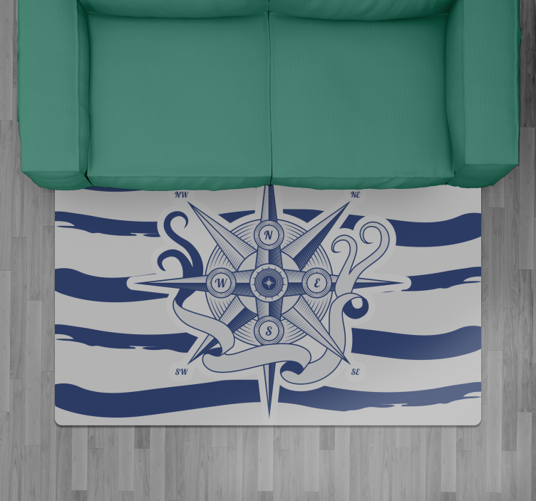 Covor de vinil harta lumii busolă nautică - TenStickers