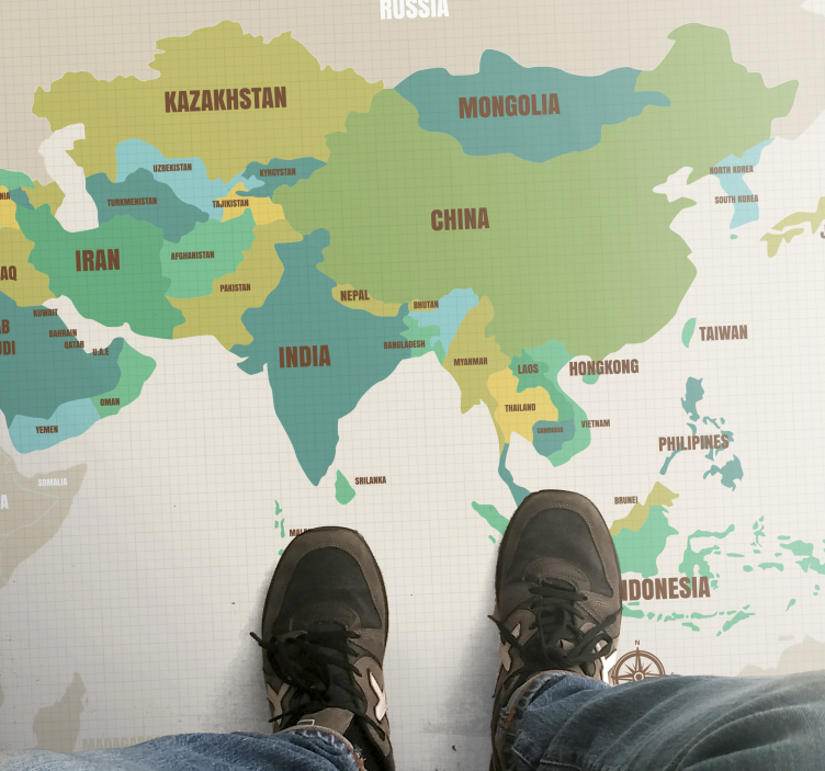 Covor de vinil harta lumii decor cartografic - TenStickers