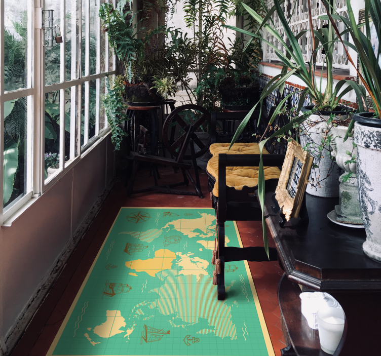 Covor de vinil harta lumii hartă de explorare nautică - TenStickers