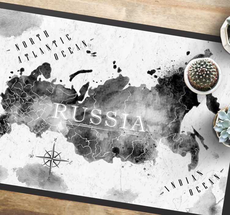 Covor de vinil harta lumii hartă monocromă a lumii - TenStickers