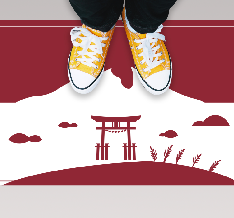 Covor de vinil harta lumii peisaj japonez - TenStickers