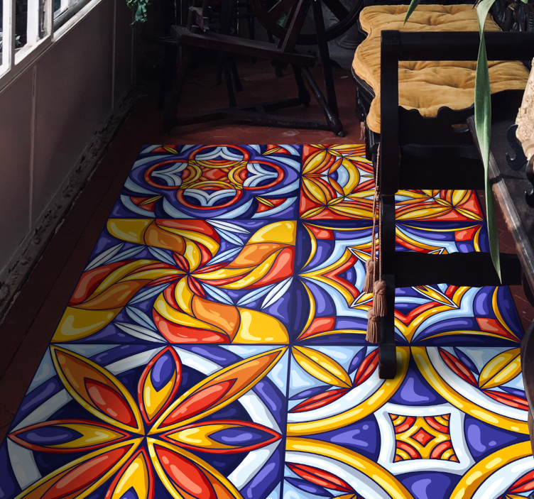 Covor hol din vinil stil gresie portugheză - TenStickers